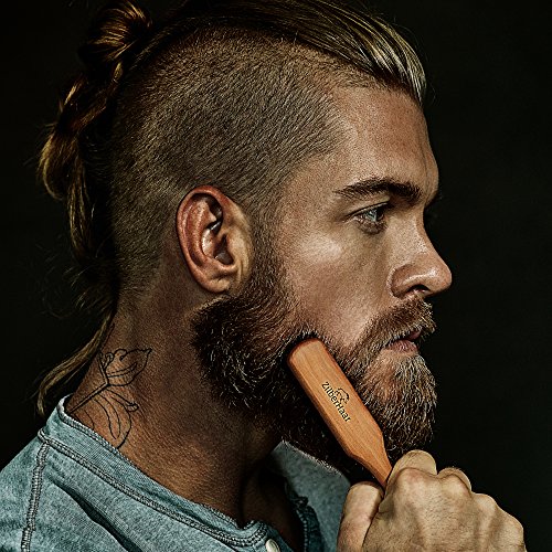 Beard Brush by ZilberHaar - Stiff Boar Bristles - Beard Grooming Brush for Me...
