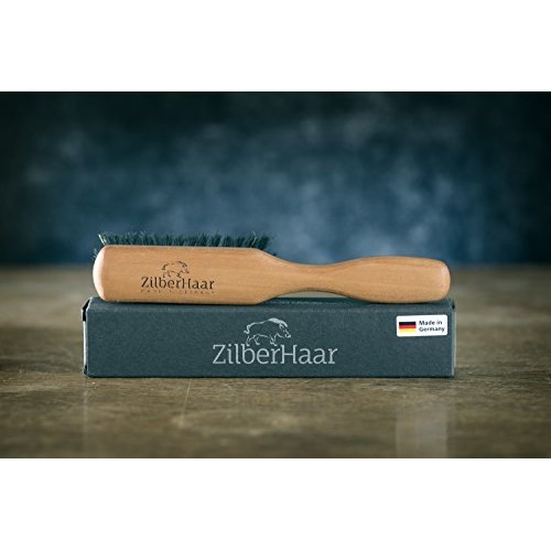 Beard Brush by ZilberHaar - Stiff Boar Bristles - Beard Grooming Brush for Me...