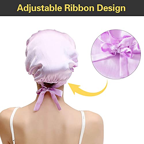 ZIMASILK 100% Mulberry Silk Sleep Cap for Women Hair Care,Natural 19 Momme Si...