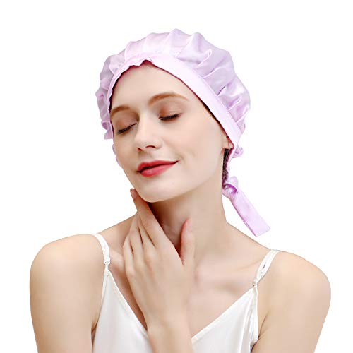 ZIMASILK 100% Mulberry Silk Sleep Cap for Women Hair Care,Natural 19 Momme Si...