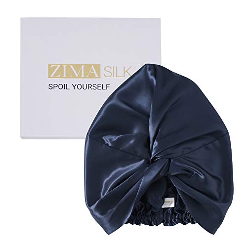 ZIMASILK 22 Momme 100% Mulberry Silk Sleep Cap for Women Hair Care,Natural Si...