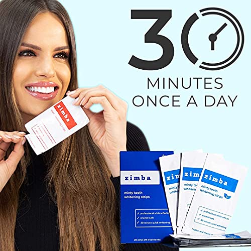 Zimba Teeth Whitening Strips, 28 Non-Sensitive White Strips Teeth Whitener fo...