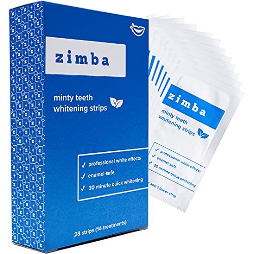 Zimba Teeth Whitening Strips, 28 Non-Sensitive White Strips Teeth Whitener fo...