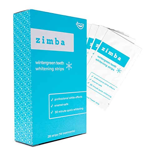 Zimba Teeth Whitening Strips - Vegan Stain Remover White Strips - Hydrogen Pe...