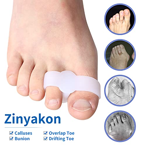 Zinyakon Gel Big Toe Separators, 12 Pack of Big Toe Spacers W/ 2- Loops for B...