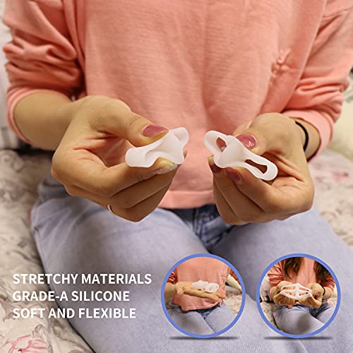 Zinyakon Gel Big Toe Separators, 12 Pack of Big Toe Spacers W/ 2- Loops for B...