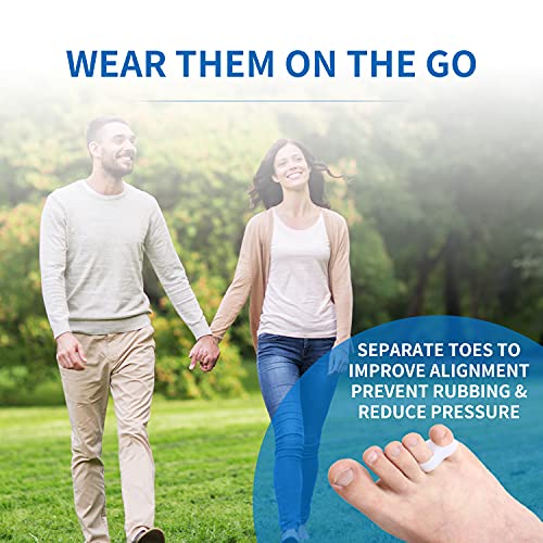 Zinyakon Two Hole Gel Small Toe Separator, 12 Pcs Little Toe Spacer for Overl...
