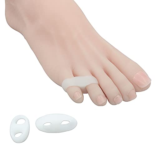 Zinyakon Two Hole Gel Small Toe Separator, 12 Pcs Little Toe Spacer for Overl...