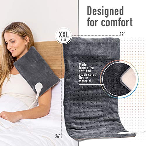 Extra Large Heating Pad (Washable), Back Heating Pad (Relieves Muscle Pain & ...