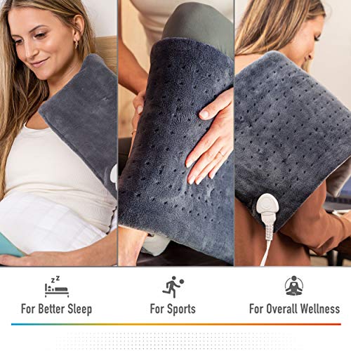 Extra Large Heating Pad (Washable), Back Heating Pad (Relieves Muscle Pain & ...