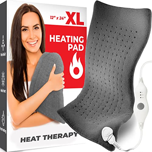 Extra Large Heating Pad (Washable), Back Heating Pad (Relieves Muscle Pain & ...