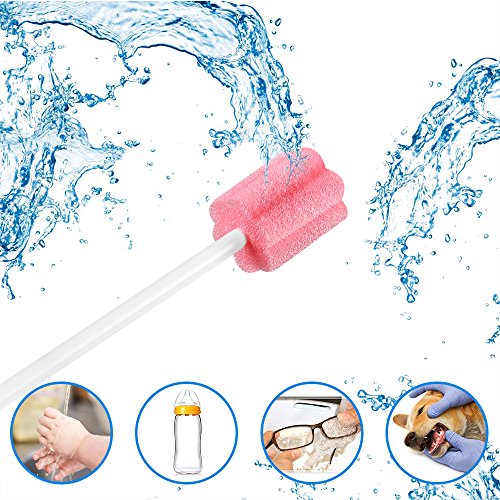 50 Disposable Oral Care Swabs, Sponge Dental Swabsticks Unflavored Sterile(Pi...