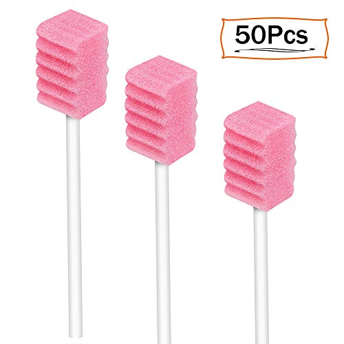 (50 Pack) Disposable Oral Swabs, Sterile Dental Sponge Swabsticks Unflavored ...