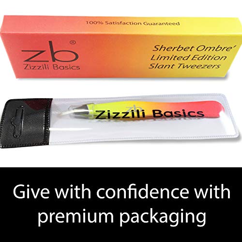 Zizzili Basics Tweezers - Limited Edition Sherbet Ombre Slant Tip - Best Twee...