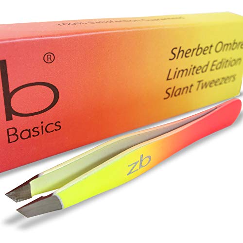 Zizzili Basics Tweezers - Limited Edition Sherbet Ombre Slant Tip - Best Twee...