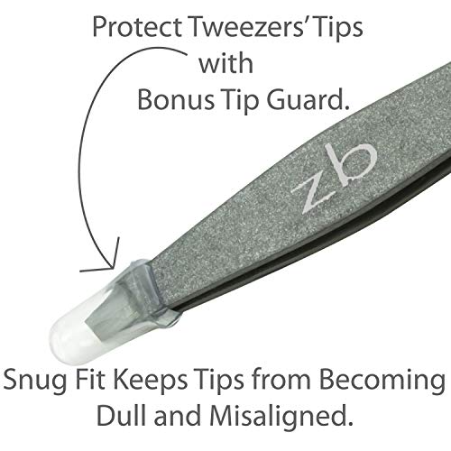 Zizzili Basics Tweezers - Surgical Grade Stainless Steel - Slant Tip for Expe...