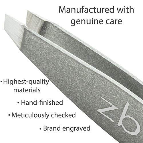 Zizzili Basics Tweezers - Surgical Grade Stainless Steel - Slant Tip for Expe...
