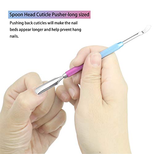 ZIZZON Cuticle Pusher Stainless Steel Cuticle Peeler Scraper Gel Nail Polish ...