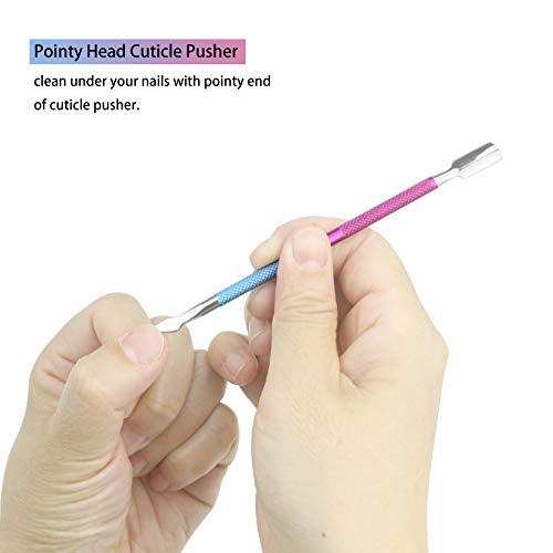ZIZZON Cuticle Pusher Stainless Steel Cuticle Peeler Scraper Gel Nail Polish ...