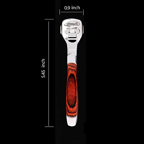 ZIZZON Foot Care Pedicure Callus Shaver Hard Skin Remover Wood Handle 10 Blad...