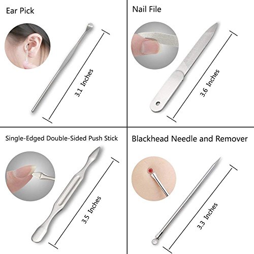 ZIZZON Manicure, Pedicure Kit, Nail Clippers Set of 12Pcs, Professional Groom...