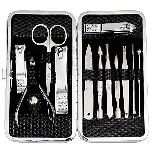 ZIZZON Manicure, Pedicure Kit, Nail Clippers Set of 12Pcs, Professional Groom...