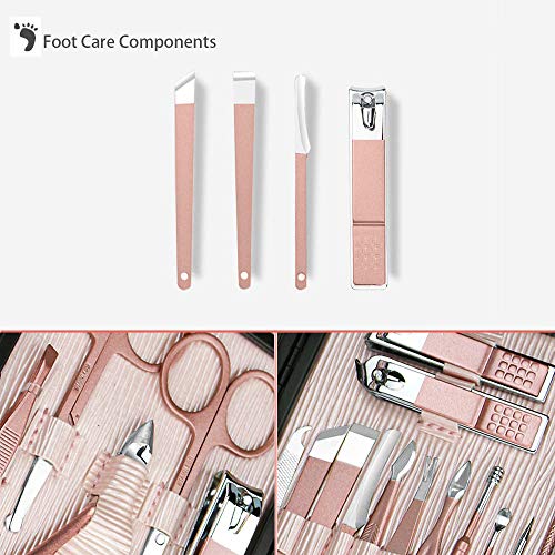 ZIZZON Manicure Set 18 in 1 Professional Pedicure Set Nail scissors Grooming ...