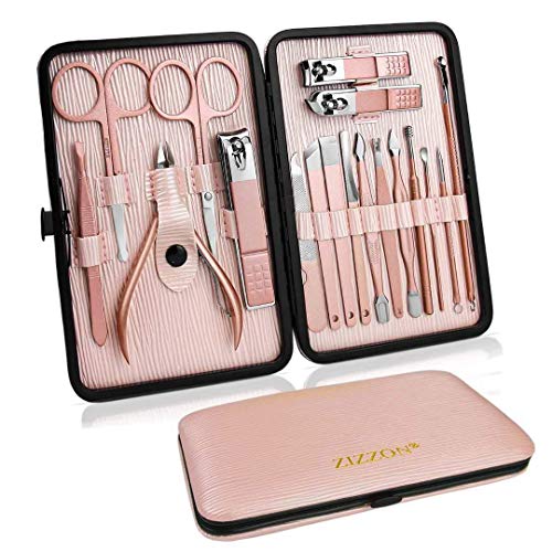 ZIZZON Manicure Set 18 in 1 Professional Pedicure Set Nail scissors Grooming ...