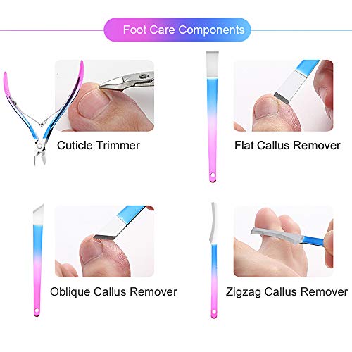 ZIZZON Manicure set Pedicure kit Nail Care Grooming tool with Zipper Travel C...