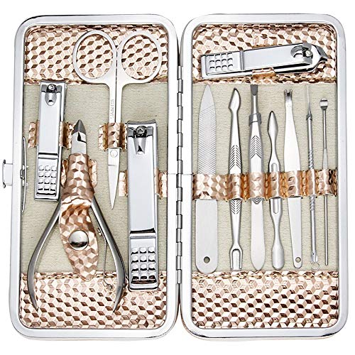 ZIZZON Professional Nail Care kit Manicure Grooming Set with Travel Case(Rose...