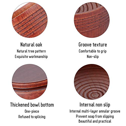Oak Shaving Soap Bowl, Wooden Shaving Soap Bowl Cup Mug Tool Natural for Man ...
