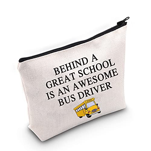 ZJXHPO Bus Driver Gift Bus Driver Appreciation Makeup Bag Behind a Great Scho...