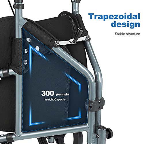 Zler 3 Wheel Walker for Seniors, Foldable Rollator Walker 3 Wheel with Height...