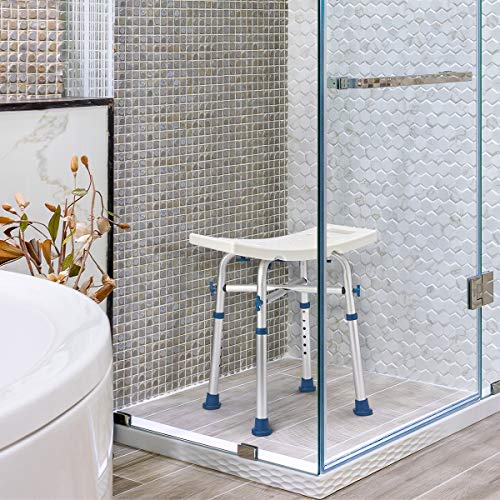 Zler Heavy Duty Shower Chair 500lb, Adjustable Height Bath and Medical Tool F...