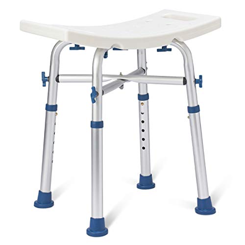 Zler Heavy Duty Shower Chair 500lb, Adjustable Height Bath and Medical Tool F...