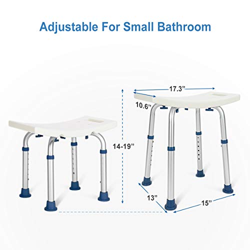 Zler Shower Chair, Adjustable Shower Seat 300lb Medical Tool Free Shower Chai...