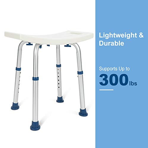 Zler Shower Chair, Adjustable Shower Seat 300lb Medical Tool Free Shower Chai...