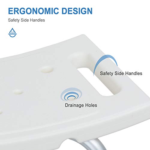 Zler Shower Chair, Adjustable Shower Seat 300lb Medical Tool Free Shower Chai...