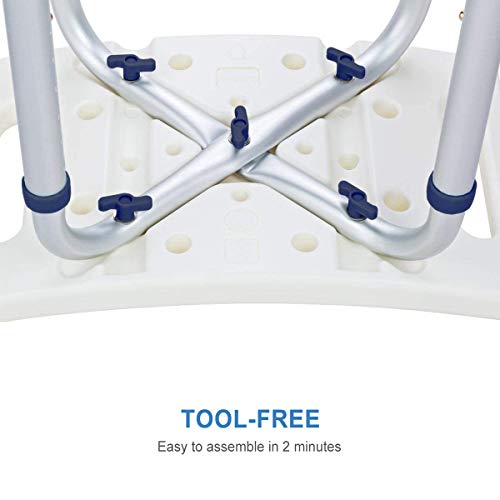Zler Shower Chair, Adjustable Shower Seat 300lb Medical Tool Free Shower Chai...