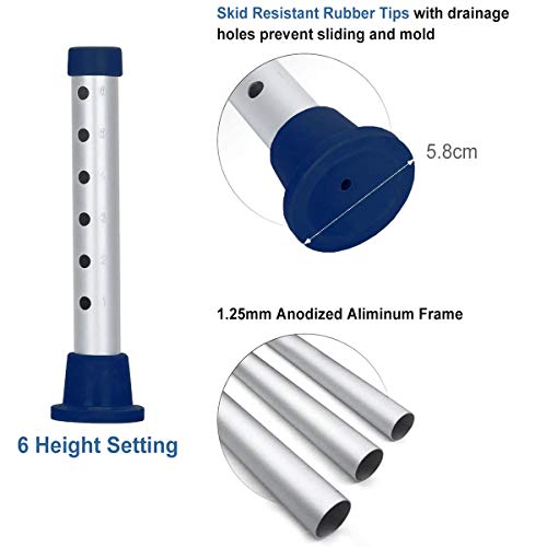 Zler Shower Chair, Adjustable Shower Seat 300lb Medical Tool Free Shower Chai...