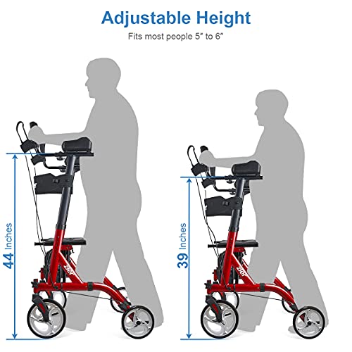 Zler Upright Rollator Walker, Stand Up Rollator Walker with 10” Front Wheels,...