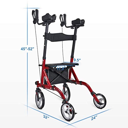 Zler Upright Rollator Walker, Stand Up Rollator Walker with 10” Front Wheels,...