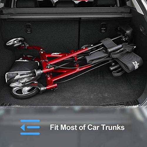 Zler Upright Rollator Walker, Stand Up Rollator Walker with 10” Front Wheels,...