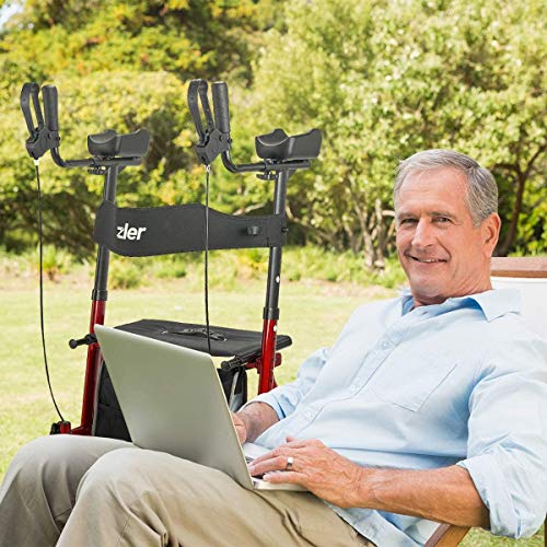 Zler Upright Rollator Walker, Stand Up Rollator Walker with 10” Front Wheels,...