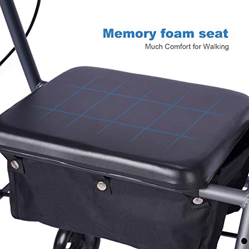 Zler Upright Walker, Up Rollator with Extra Wide Padded Seat & Backrest, Tall...