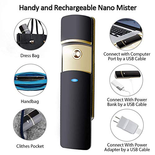 Nano Facial Mister, Cool Nano Mist Sprayer, Portable Moisturizing Mini Nano M...