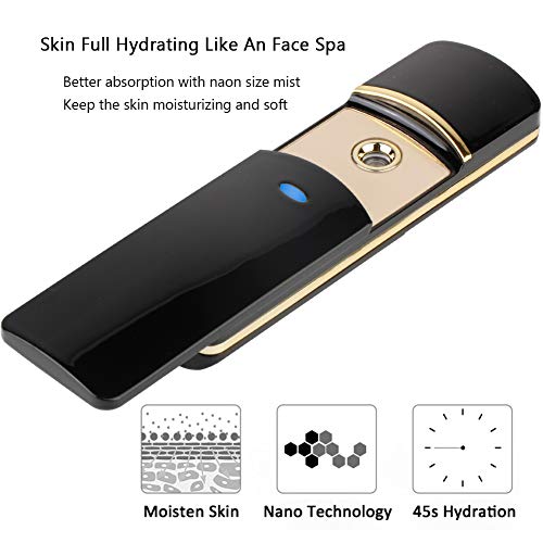Nano Facial Mister Spray Portable USB Rechargeable Mini Face Humidifier Handy...