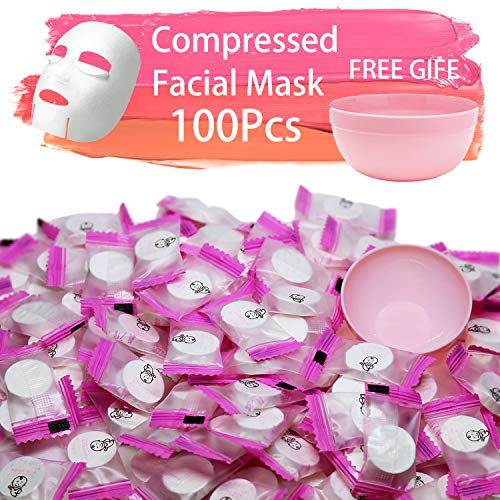 100 pcs Compressed Facial Mask Sheet Beauty DIY Disposable Mask Paper Natural...