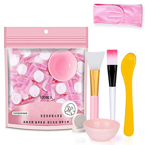 100 pcs Compressed Facial Mask Sheet Beauty DIY Disposable Mask Paper Natural...