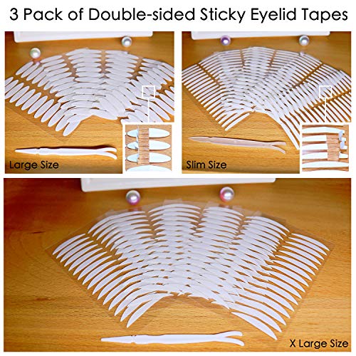 5 Packs Natural Invisible Single/Double Side Eyelid Tapes Stickers, Medical-u...